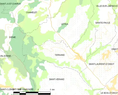 Detailkaart van de gemeente
