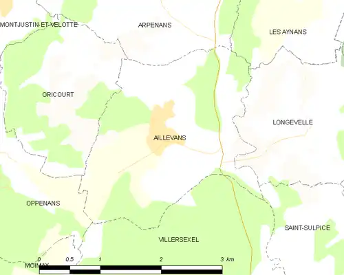 Detailkaart van de gemeente