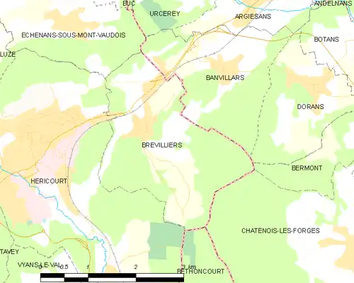 Detailkaart van de gemeente