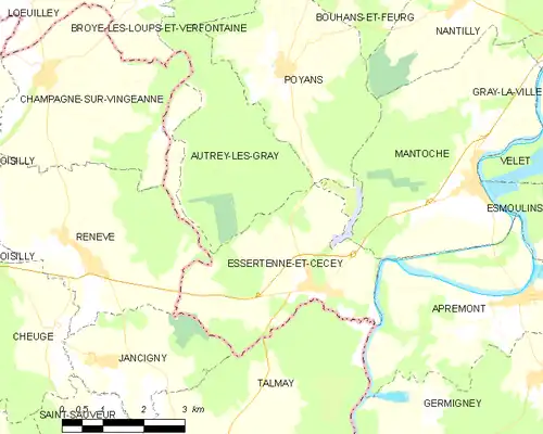 Detailkaart van de gemeente