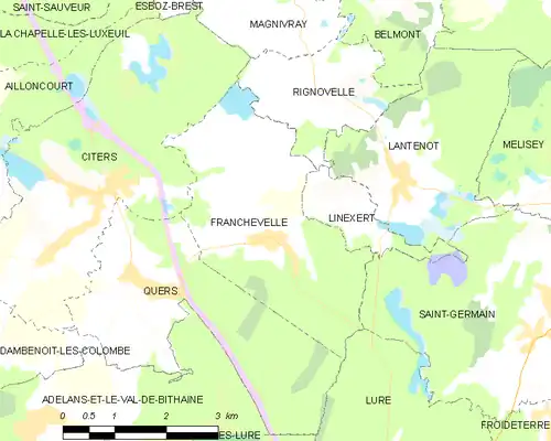 Detailkaart van de gemeente