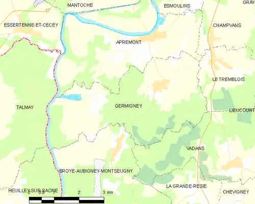 Detailkaart van de gemeente