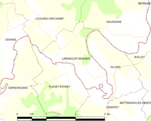 Detailkaart van de gemeente