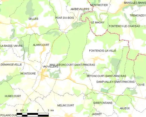 Detailkaart van de gemeente