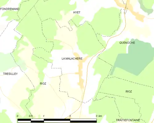 Detailkaart van de gemeente