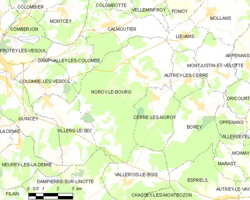 Detailkaart van de gemeente