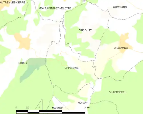 Detailkaart van de gemeente