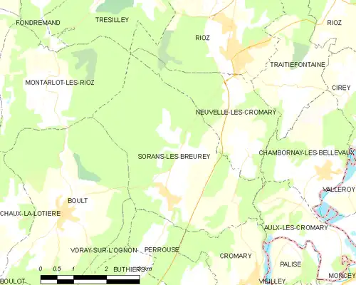 Detailkaart van de gemeente