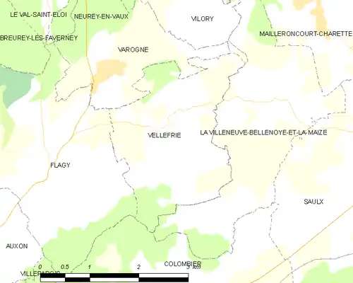 Detailkaart van de gemeente