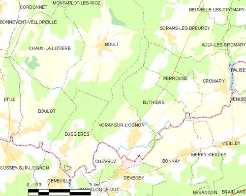 Detailkaart van de gemeente