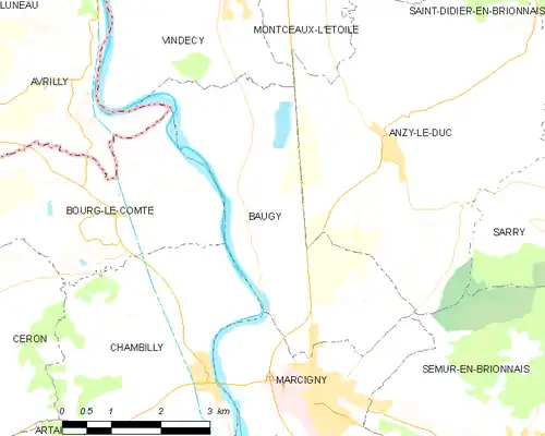 Detailkaart van de gemeente