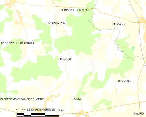 Detailkaart van de gemeente