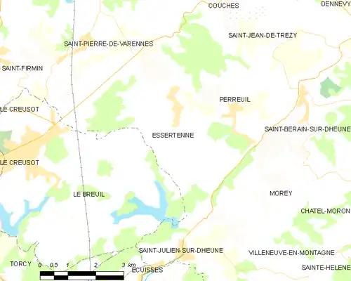 Detailkaart van de gemeente