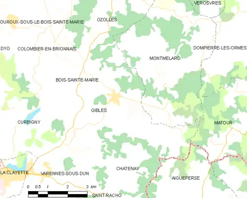 Detailkaart van de gemeente