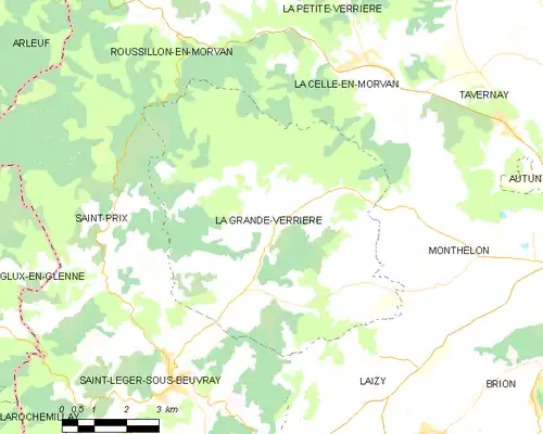 Detailkaart van de gemeente