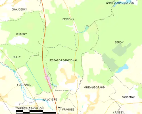 Detailkaart van de gemeente