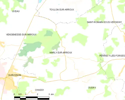 Detailkaart van de gemeente