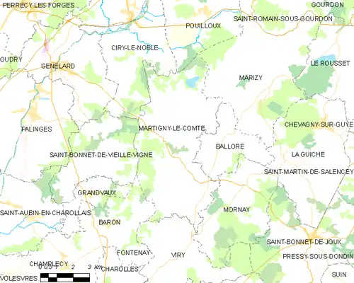 Detailkaart van de gemeente