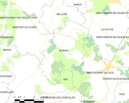 Detailkaart van de gemeente