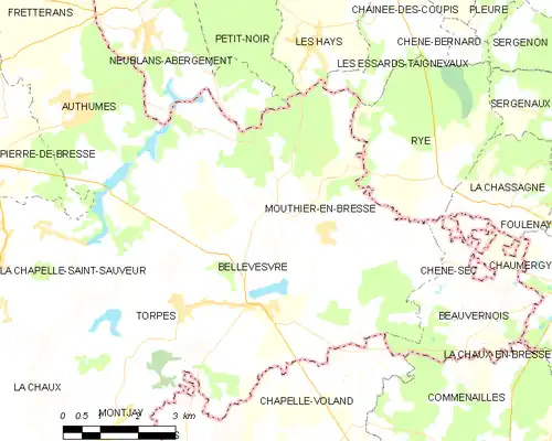 Detailkaart van de gemeente