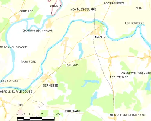 Detailkaart van de gemeente