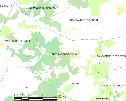 Detailkaart van de gemeente