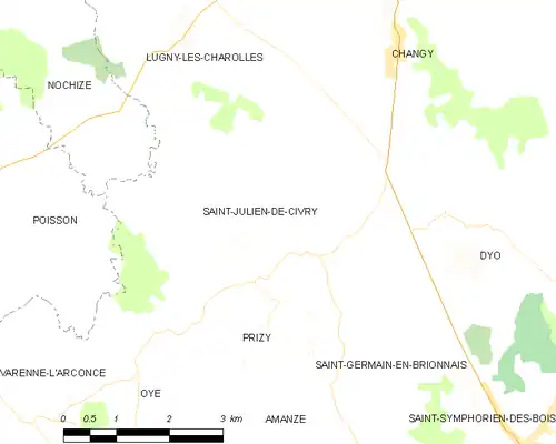 Detailkaart van de gemeente