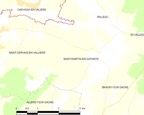 Detailkaart van de gemeente