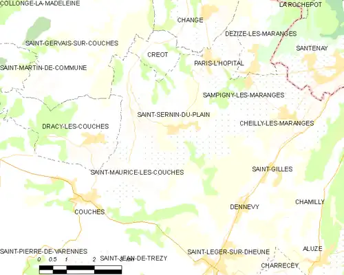 Detailkaart van de gemeente