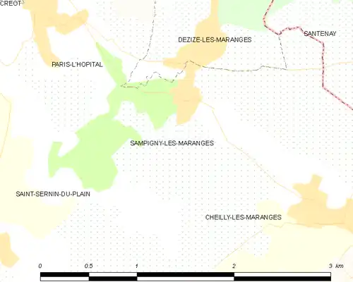 Detailkaart van de gemeente