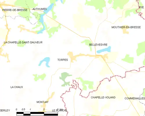 Detailkaart van de gemeente