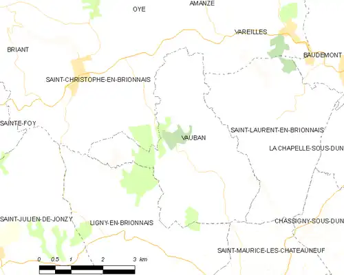 Detailkaart van de gemeente