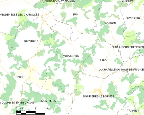 Detailkaart van de gemeente