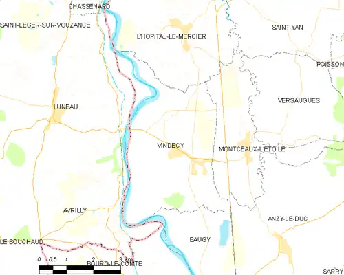 Detailkaart van de gemeente