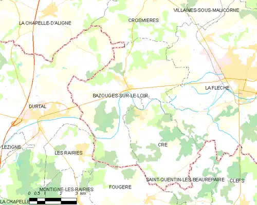 Detailkaart van de gemeente