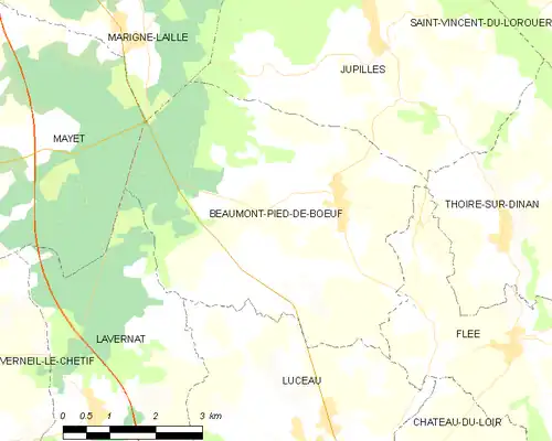 Detailkaart van de gemeente