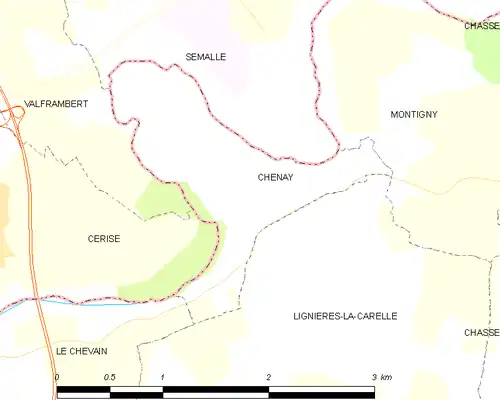 Detailkaart van de gemeente