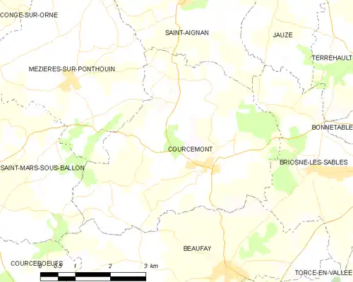 Detailkaart van de gemeente