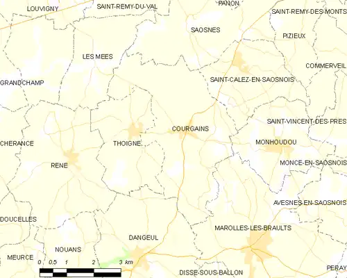 Detailkaart van de gemeente