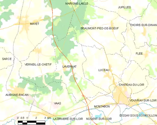 Detailkaart van de gemeente