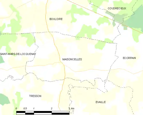 Detailkaart van de gemeente