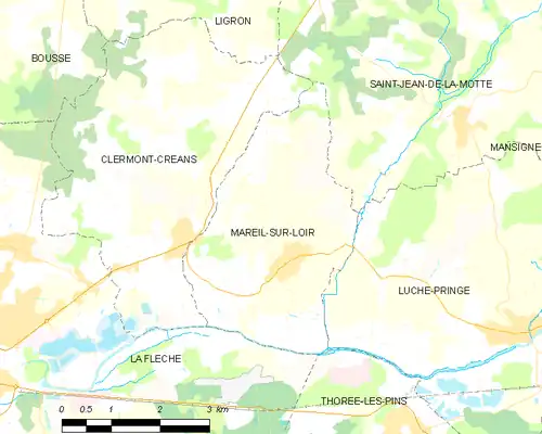 Detailkaart van de gemeente