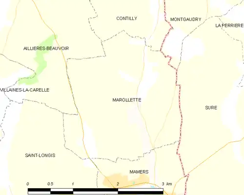 Detailkaart van de gemeente