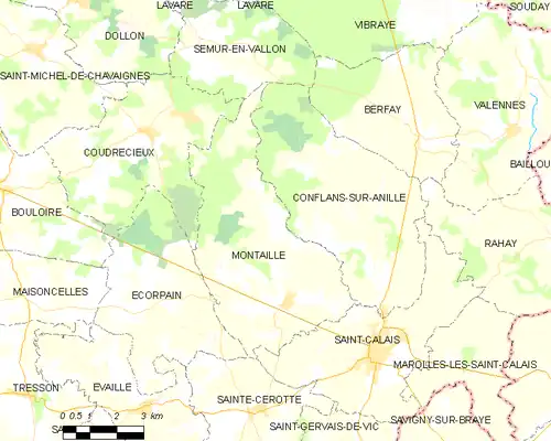 Detailkaart van de gemeente