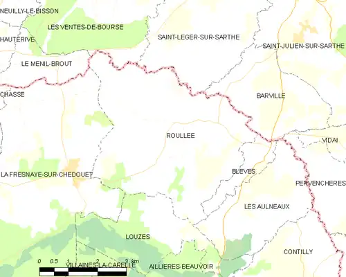 Detailkaart van de gemeente