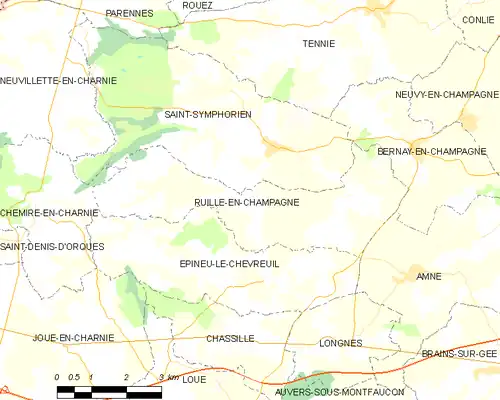 Detailkaart van de gemeente