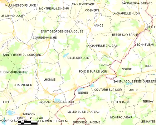 Detailkaart van de gemeente