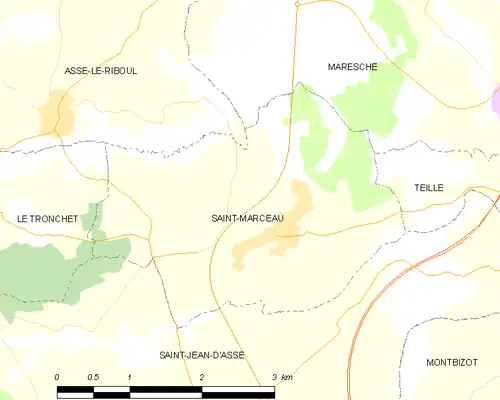 Detailkaart van de gemeente