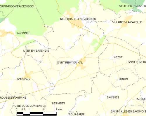 Detailkaart van de gemeente