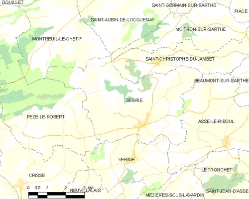 Detailkaart van de gemeente